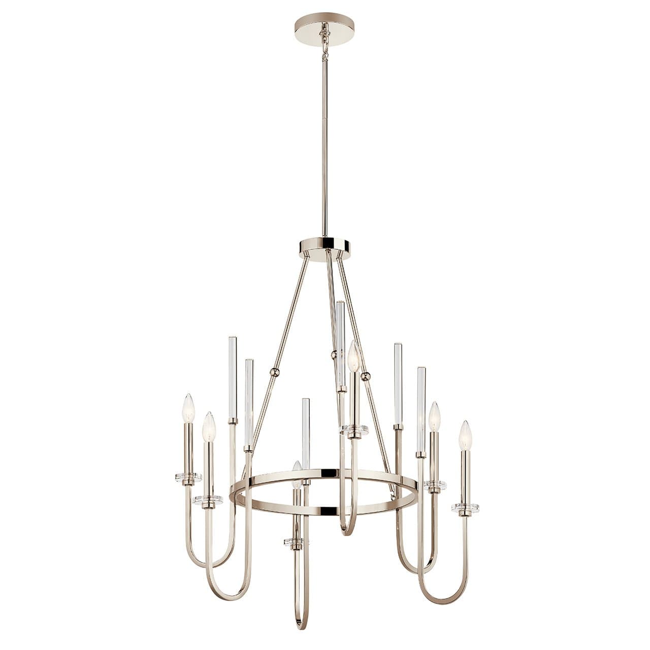 Kadas 36.25" 6 Light Chandelier Nickel on a white background