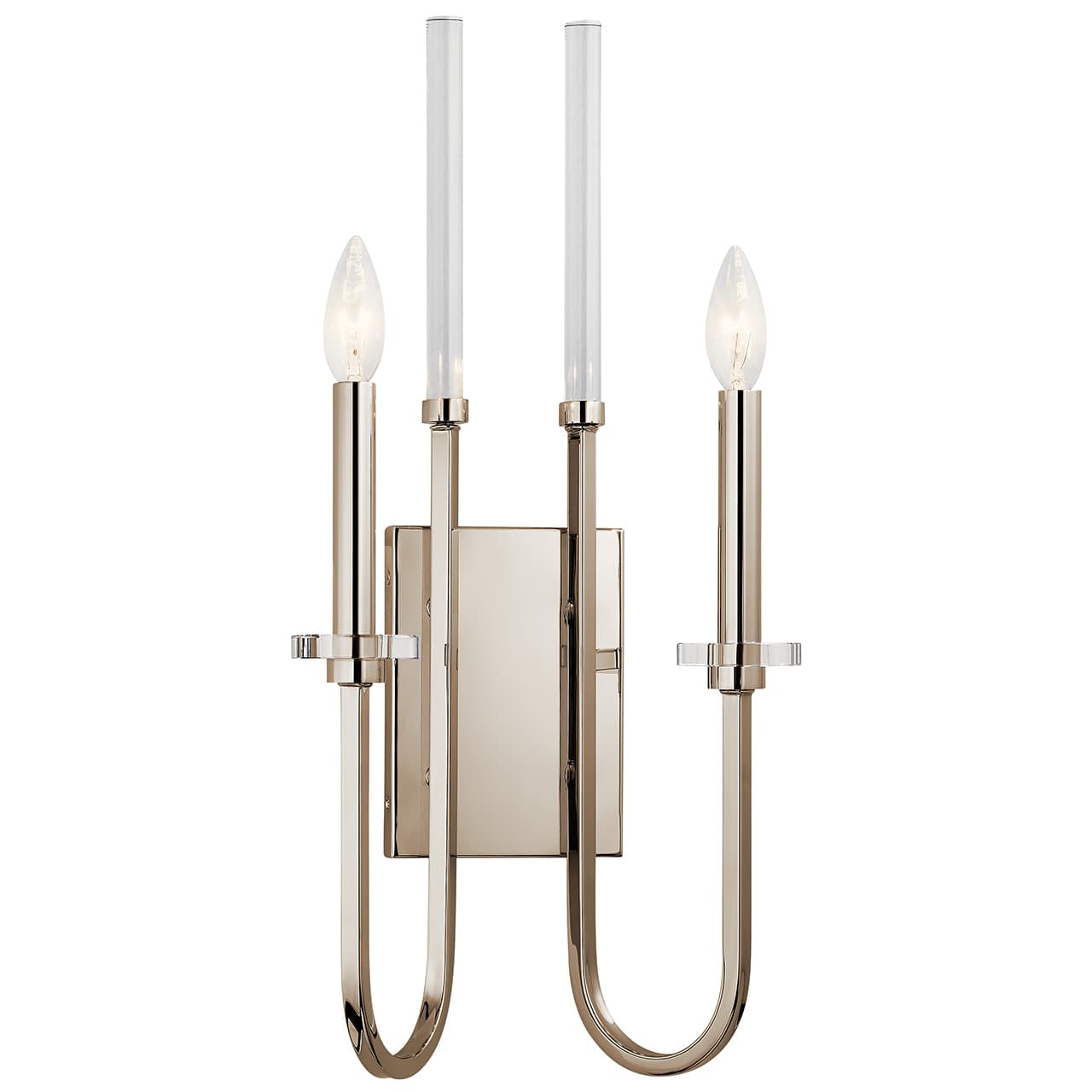 Kadas 22" 2 Light Sconce Nickel on a white background