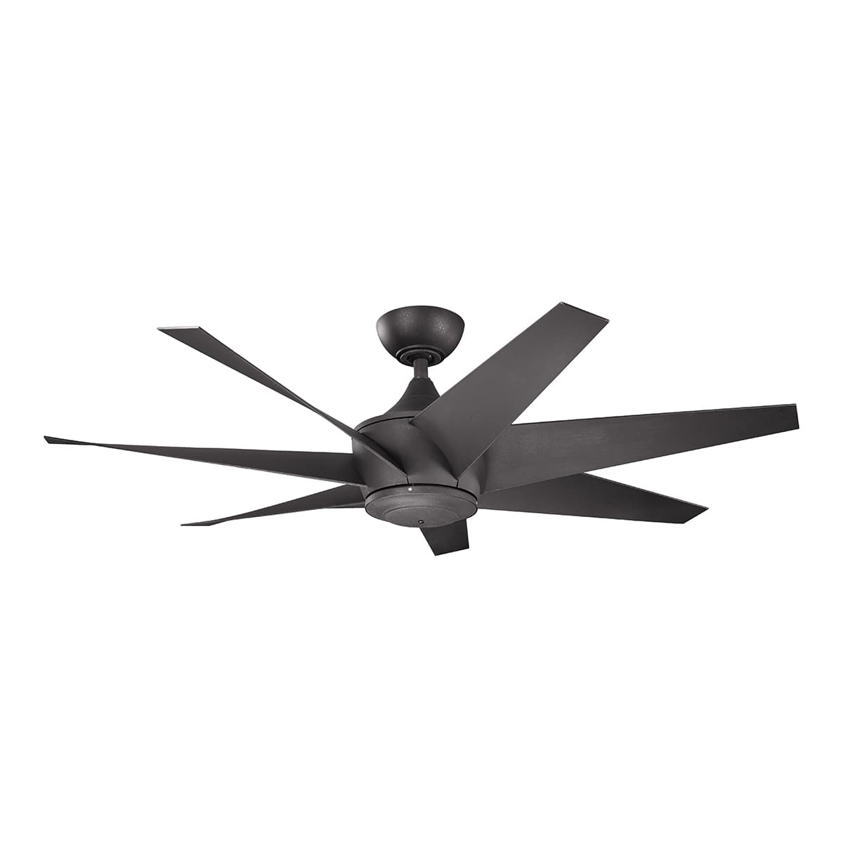 Lehr II 54" Fan Black with Black Blades on a white background