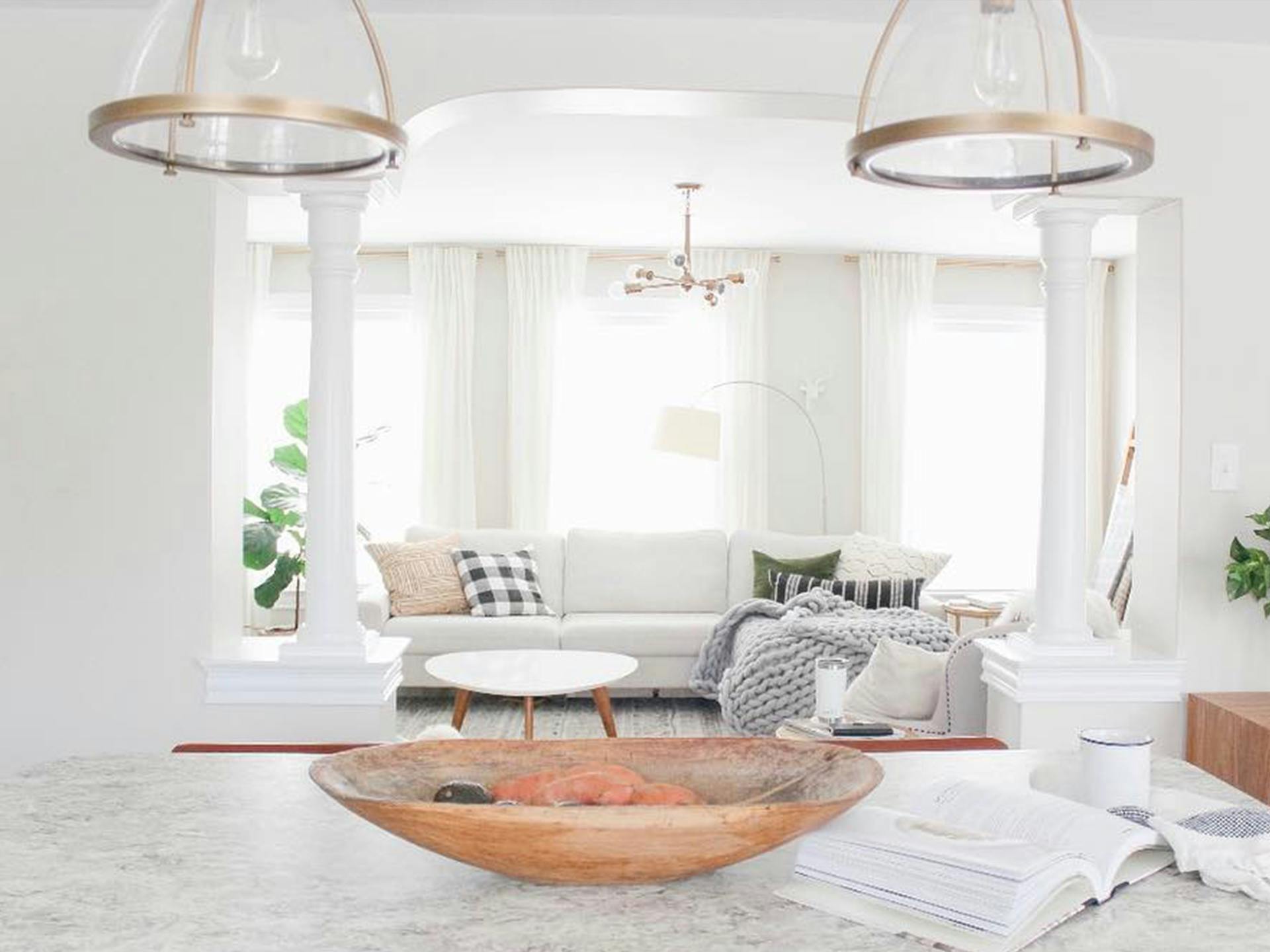 Lauren Elizabeth's living room with Kichler semi-flush light